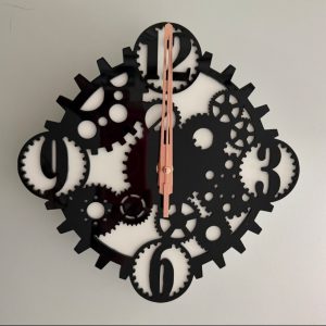 Black & White Acrylic Gear Wall Clock