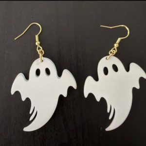 Lightweight Wooden Ghost Earrings