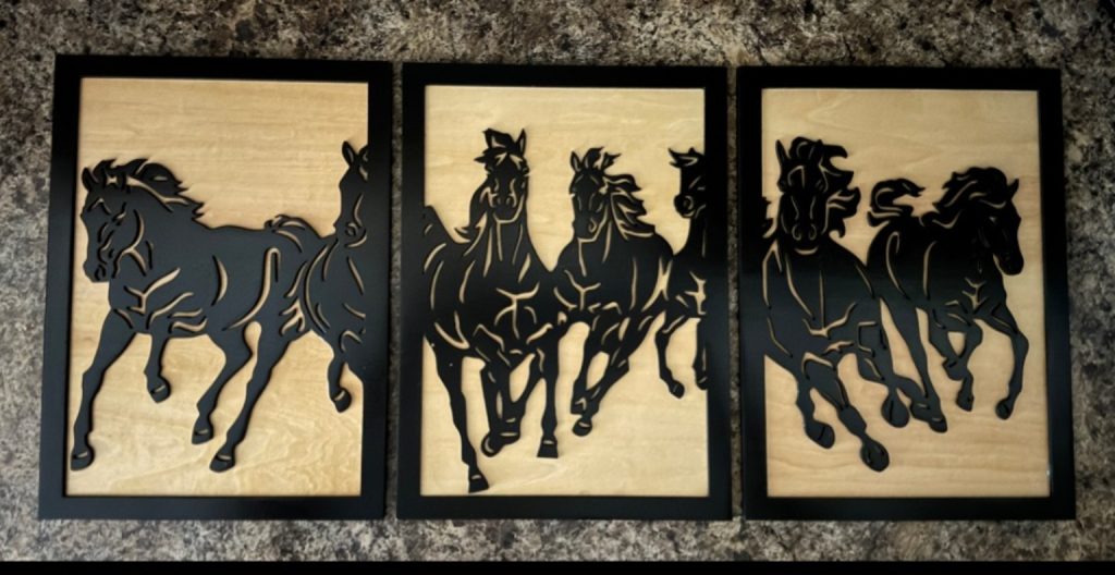 3-Piece Running Horse Wall Decor Set