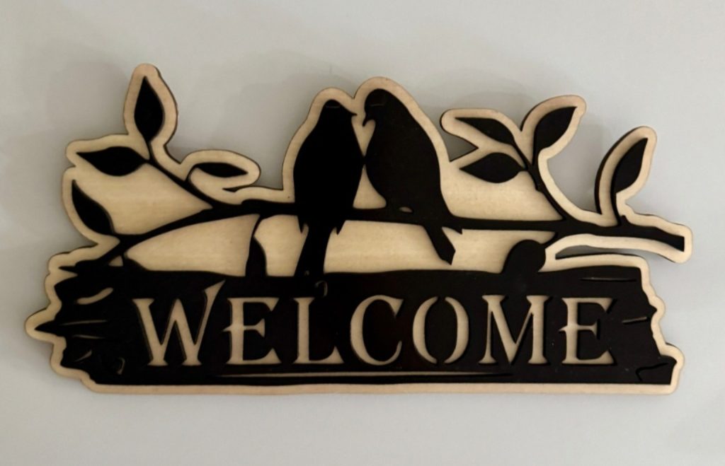 Wooden Welcome Sign with Hanging Hook