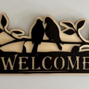 Wooden Welcome Sign with Hanging Hook